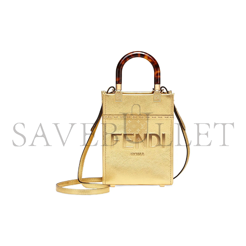 F**di mini sunshine shopper tote gold 8bs051ajh7f1gnn (18*13*6m)